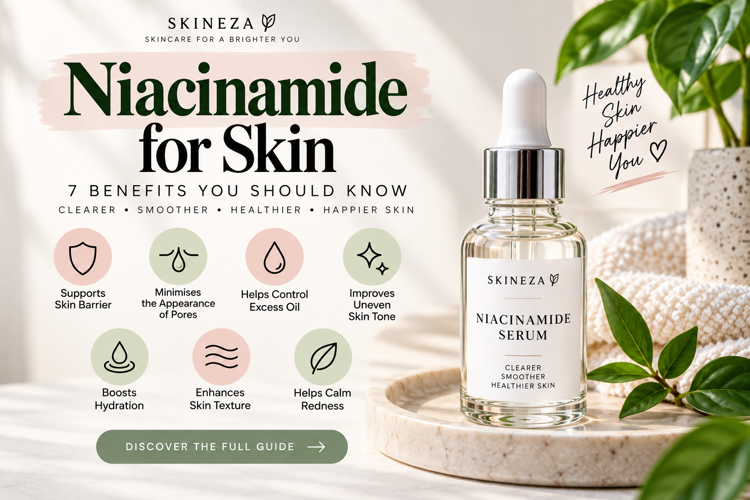 Niacinamide for skin benefits and how to use niacinamide serum in a skincare routine