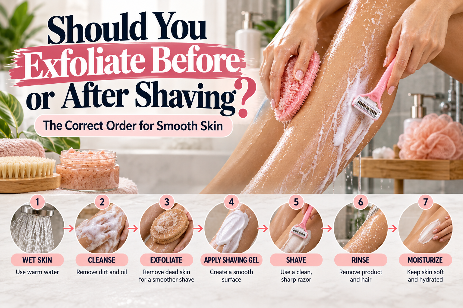 Should you exfoliate before or after shaving with the correct exfoliating and shaving routine for smooth skin