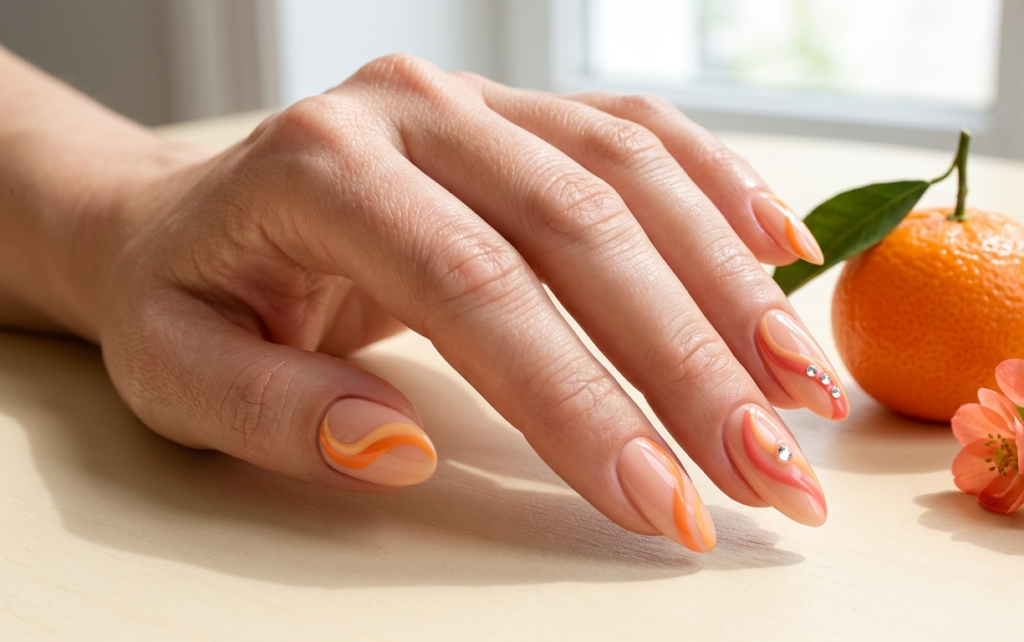 Tangerine Sorbet Crystal Swirls