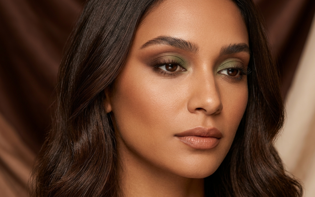 Green & Chocolate Brown Eyeshadow