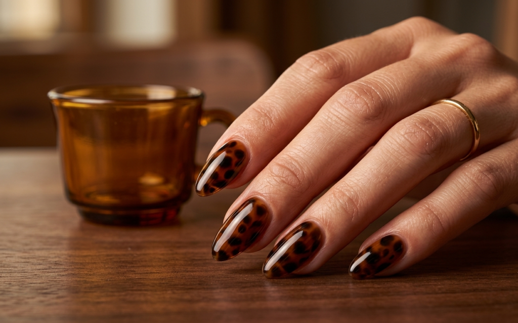 Black Tea Tortoiseshell Nails