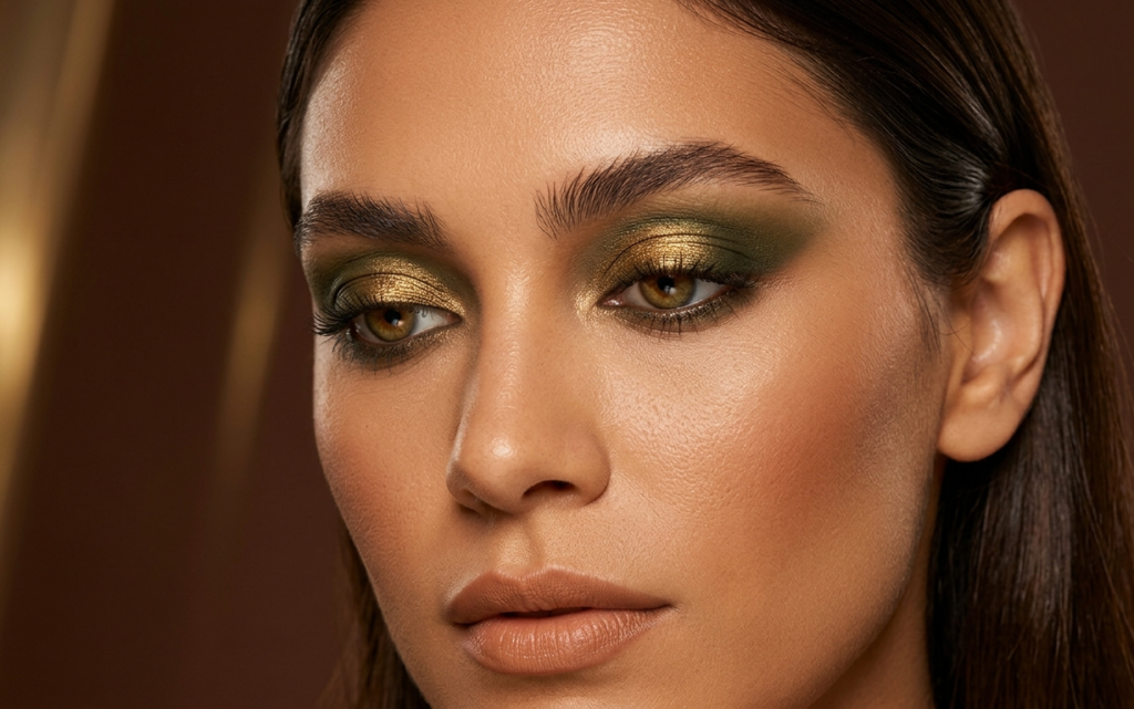 Olive Green & Gold Halo Eyes