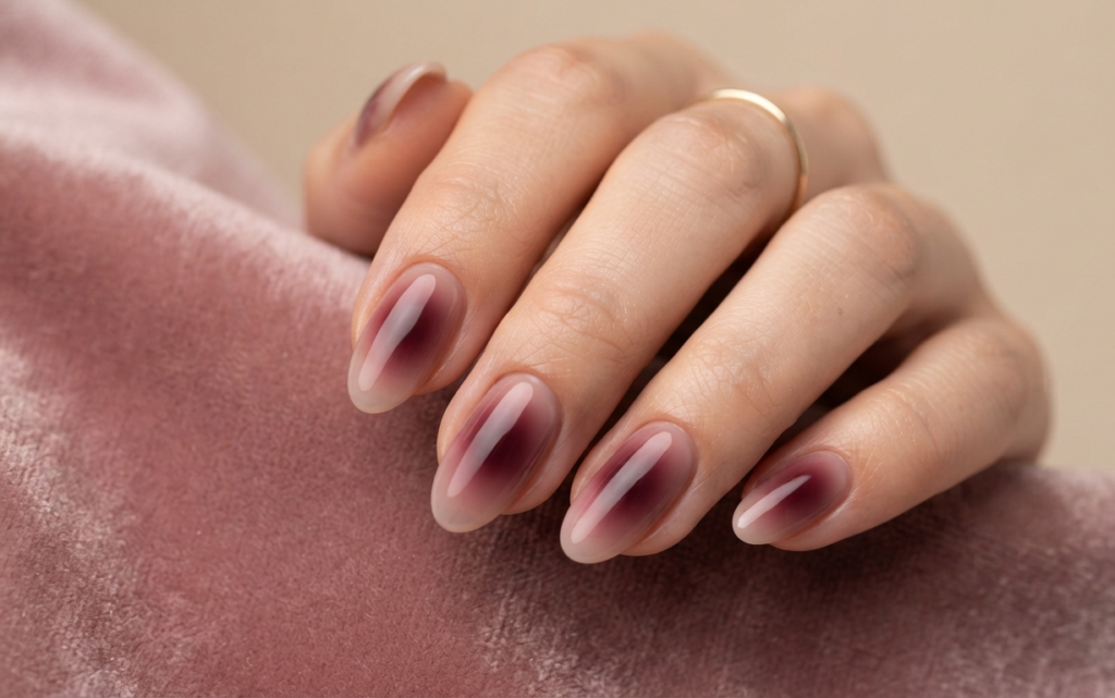 Burgundy Aura Nails