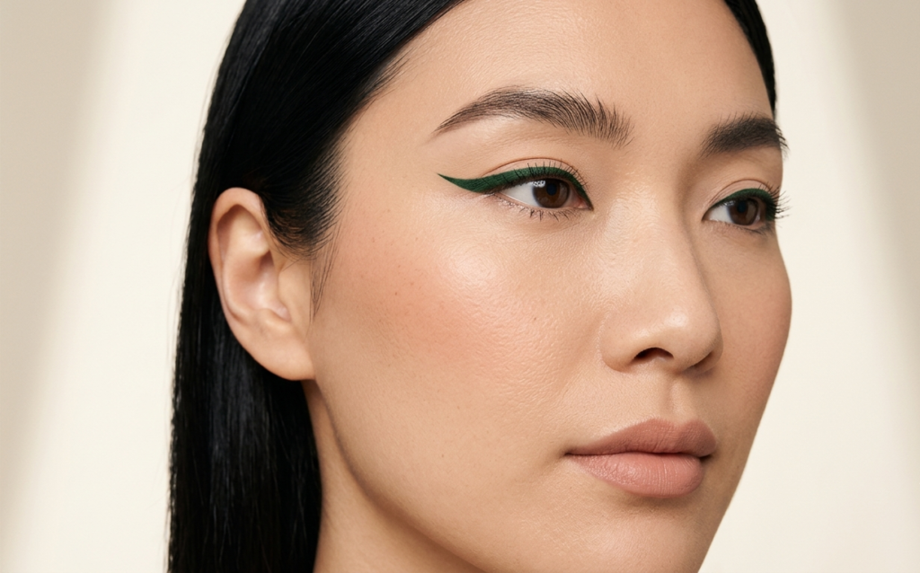 Forest Green Winged Eyeliner