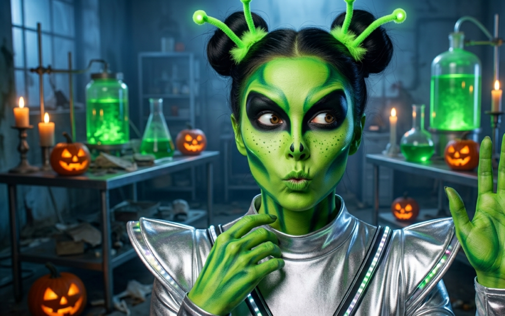 Goofy Alien Experiment Makeup